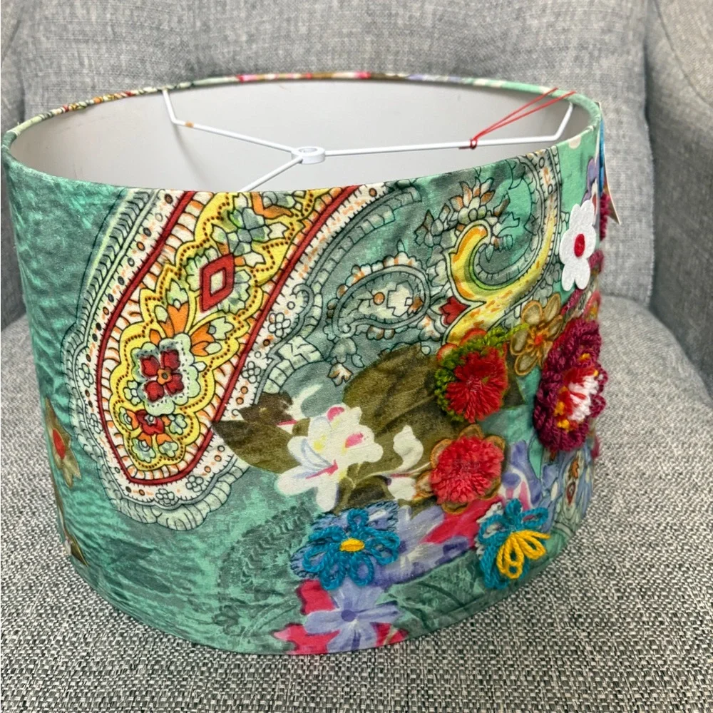 Colorful Floral Embroidered Lampshade - Picture 5 of 5